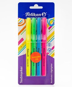 MARCADOR PELIKAN 214 FLUORECENTE P/CINCEL C/4 FINO