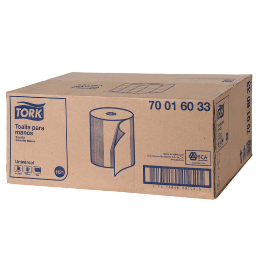 TOALLA TORK HOJA SENCILLA BLANCO C/6 180M